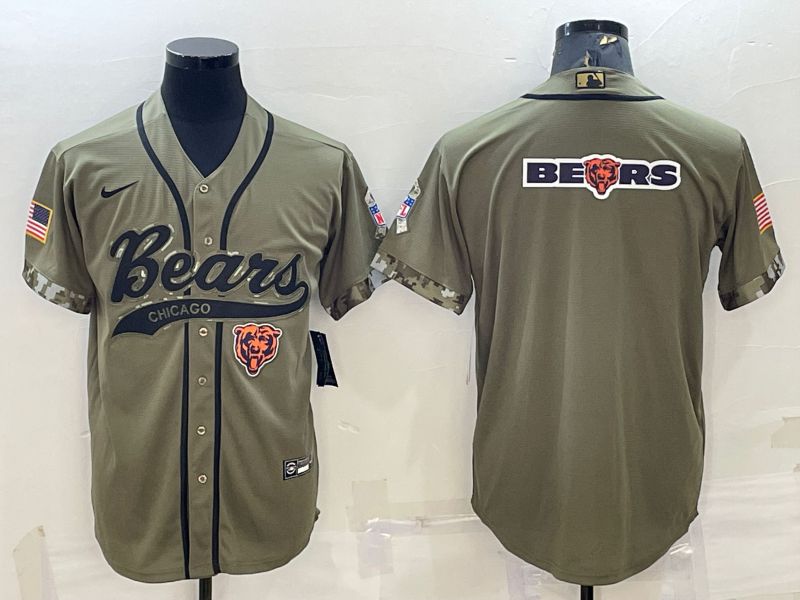 Men Chicago Bears blank salute green 2022 Nike Co branded NFL Jerseys